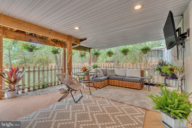 133 Teal Dr, Pasadena, MD 21122 - view of patio with fence and an outdoor hangout area