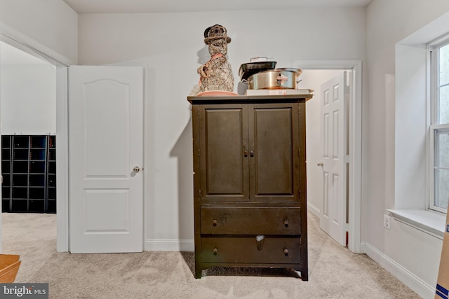 details with baseboards and carpet