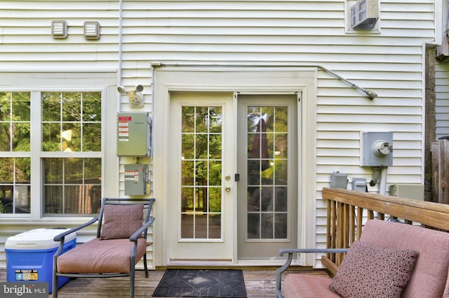 doorway to property with a deck