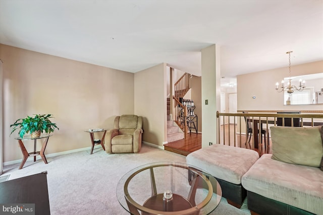 10048 Quiet Brook Ln, Clinton, MD 20735 - interior space featuring baseboards, stairs, and an inviting chandelier