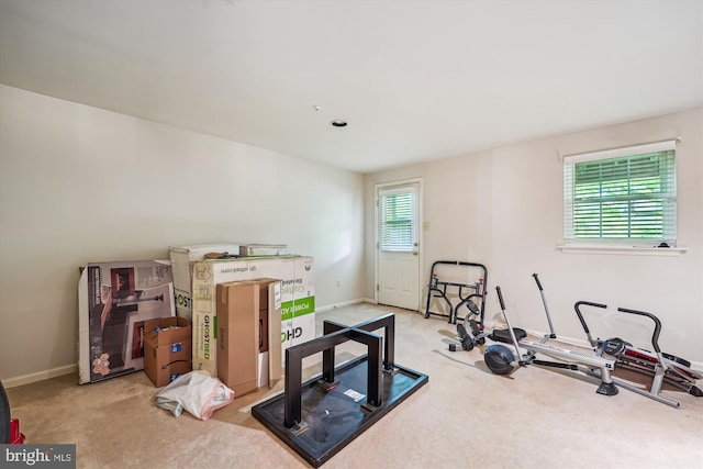 10048 Quiet Brook Ln, Clinton, MD 20735 - exercise area featuring carpet and baseboards