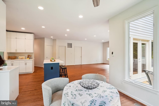 1145 Water Pointe Ln, Reston, VA 20194 - interior space featuring light wood-type flooring, recessed lighting, a ceiling fan, and baseboards
