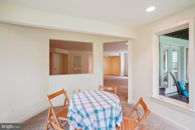 1145 Water Pointe Ln, Reston, VA 20194 - dining space featuring carpet floors, baseboards, and recessed lighting