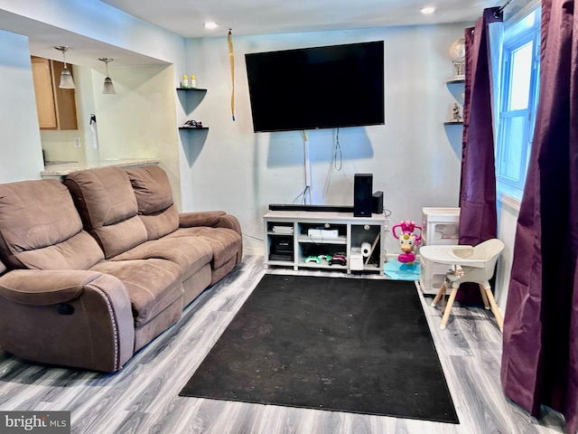 5617 Beaver Dam Rd, Bristol, PA 19007 - living area with recessed lighting and wood finished floors