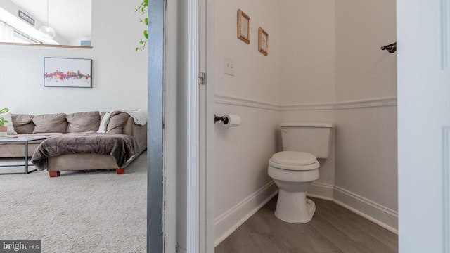 11400 Rolling Green Pl, Hagerstown, MD 21742 - bathroom featuring toilet, baseboards, and wood finished floors