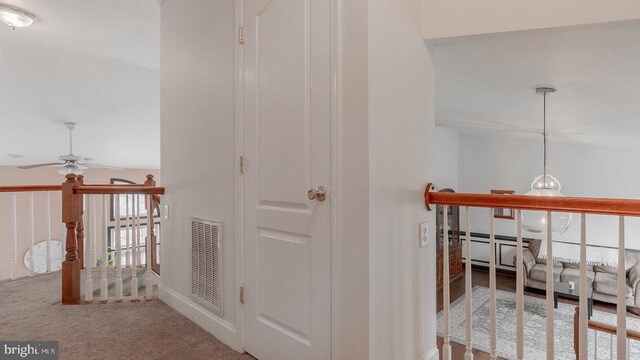 11400 Rolling Green Pl, Hagerstown, MD 21742 - hall featuring baseboards, carpet flooring, and visible vents