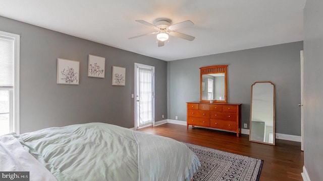 11400 Rolling Green Pl, Hagerstown, MD 21742 - bedroom featuring ceiling fan, baseboards, and wood finished floors