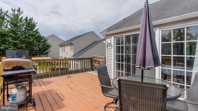 11400 Rolling Green Pl, Hagerstown, MD 21742 - wooden deck with outdoor dining area and grilling area