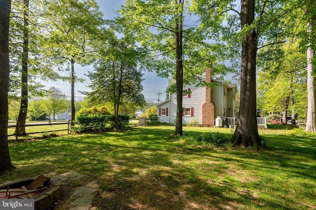 view of yard with fence