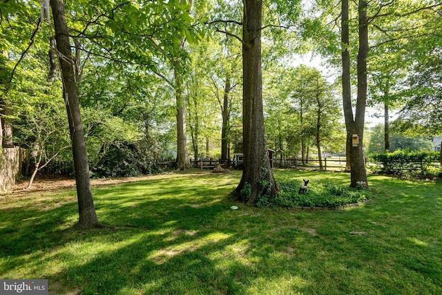 view of yard featuring fence