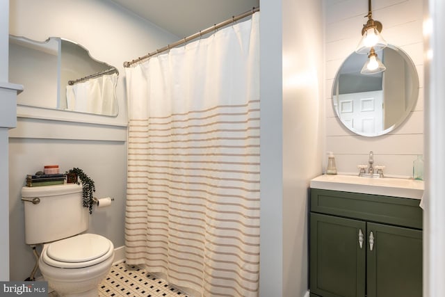 106 Boundary, Saint Michaels, MD 21663 - full bath with toilet, a shower with shower curtain, tile patterned flooring, and vanity