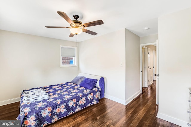 5371 Chillum Pl NE, Washington, DC 20011 - bedroom with wood finished floors, baseboards, and a ceiling fan