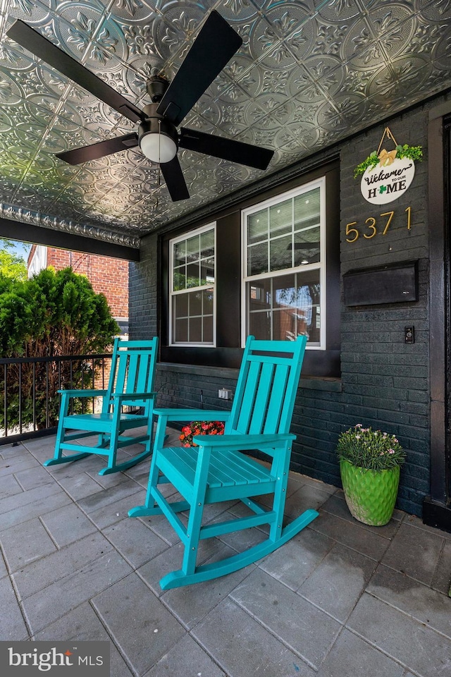 5371 Chillum Pl NE, Washington, DC 20011 - covered porch with ceiling fan