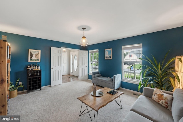 9033 Allington Manor Cir W, Frederick, MD 21703 - living area featuring carpet and baseboards