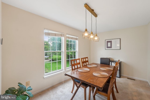 9033 Allington Manor Cir W, Frederick, MD 21703 - dining room with baseboards, light carpet, and plenty of natural light