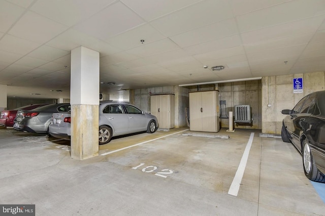 view of parking garage