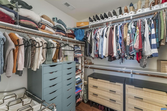4017 Marie Curie Ct, Charlottesville, VA 22902 - walk in closet featuring visible vents and wood finished floors