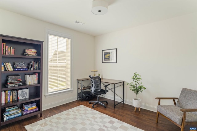 4017 Marie Curie Ct, Charlottesville, VA 22902 - office space with baseboards, visible vents, and wood finished floors