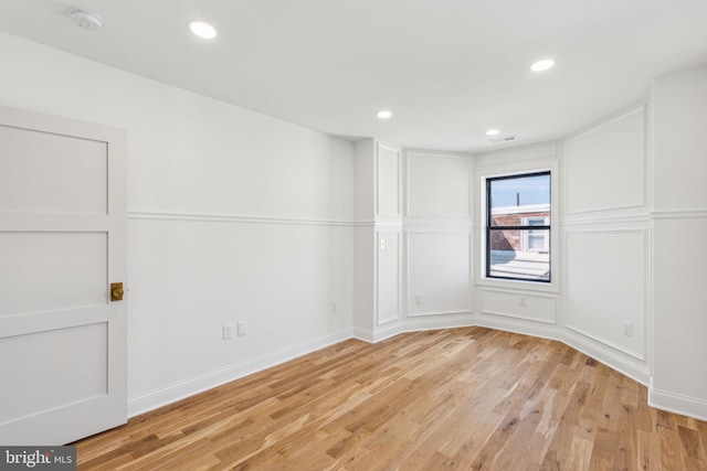 213 Morris St, Philadelphia, PA 19148 - empty room with recessed lighting, baseboards, and light wood-style floors