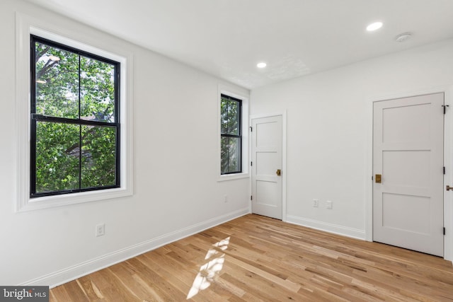 213 Morris St, Philadelphia, PA 19148 - empty room featuring baseboards, recessed lighting, and light wood-style flooring