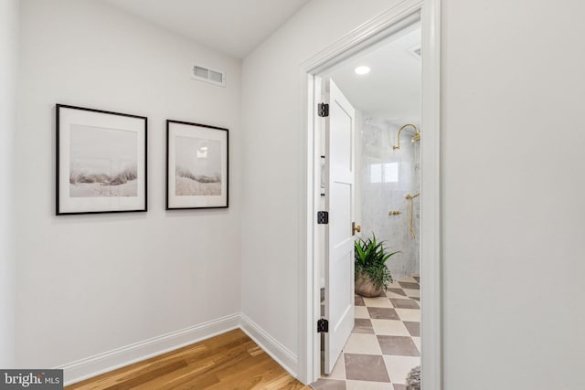 213 Morris St, Philadelphia, PA 19148 - hallway with recessed lighting, baseboards, and visible vents