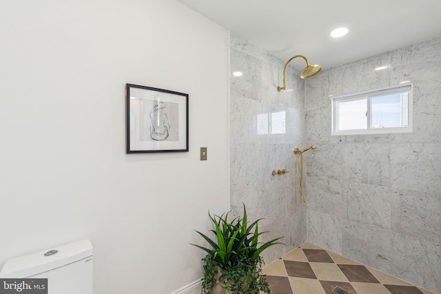 213 Morris St, Philadelphia, PA 19148 - bathroom with a tile shower and toilet