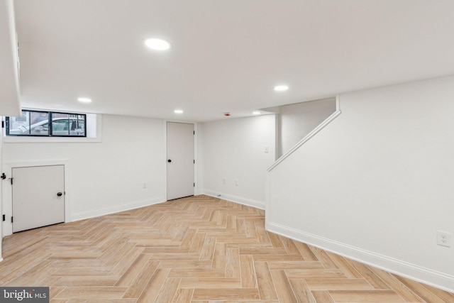 213 Morris St, Philadelphia, PA 19148 - below grade area with baseboards and recessed lighting