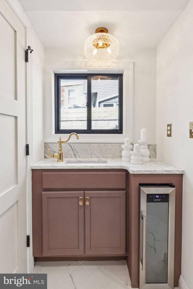 213 Morris St, Philadelphia, PA 19148 - bathroom with vanity and wine cooler