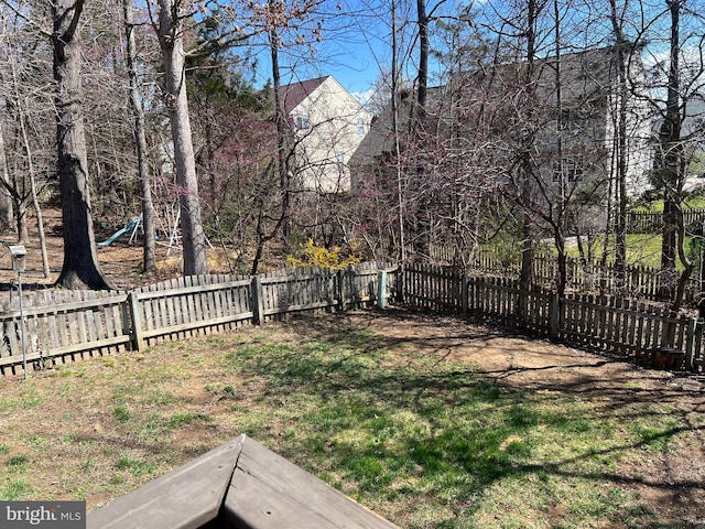 view of yard featuring fence private yard
