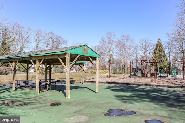 communal playground with a gazebo