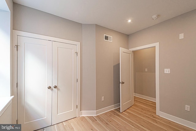 5412 Chancellor St, Philadelphia, PA 19139 - unfurnished bedroom with baseboards, light wood finished floors, and a closet