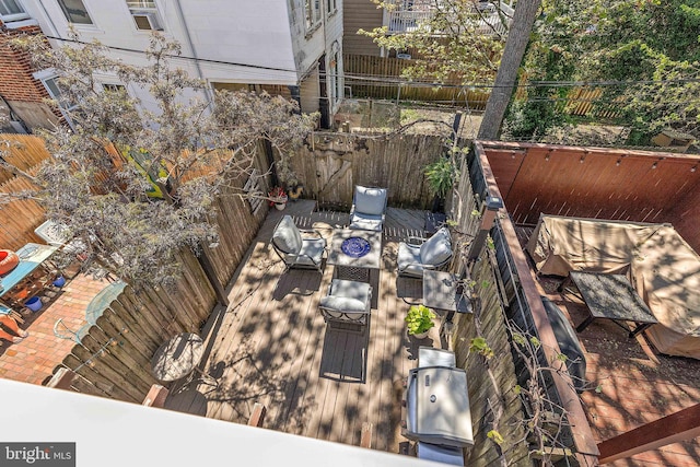 wooden terrace with fence