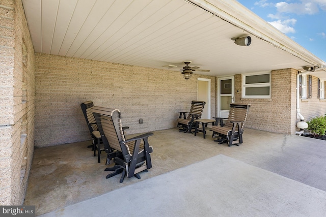 view of patio / terrace featuring a ceiling fan