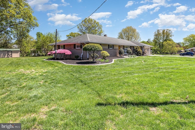 rear view of property with a yard