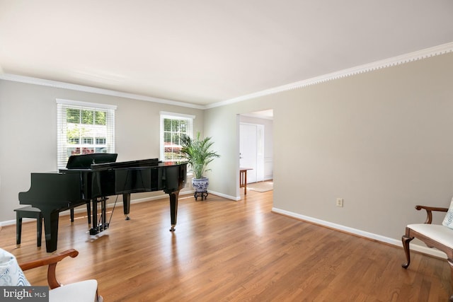 10808 Fieldwood Dr, Fairfax, VA 22030 - sitting room featuring baseboards, crown molding, and light wood finished floors