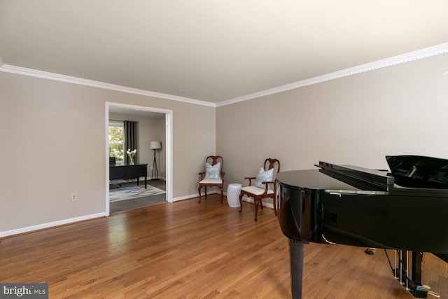 10808 Fieldwood Dr, Fairfax, VA 22030 - living area with ornamental molding, wood finished floors, and baseboards