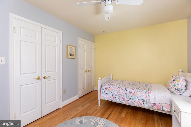 10808 Fieldwood Dr, Fairfax, VA 22030 - bedroom featuring light wood-style flooring, baseboards, and ceiling fan