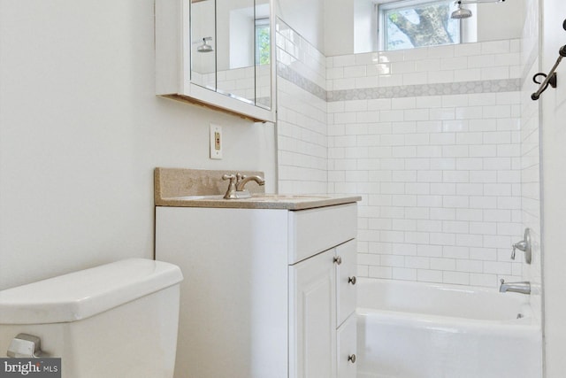 418 Monastery Ave, Philadelphia, PA 19128 - bathroom featuring toilet, washtub / shower combination, and vanity