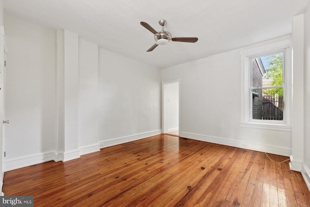 418 Monastery Ave, Philadelphia, PA 19128 - spare room featuring baseboards, a ceiling fan, and hardwood / wood-style floors