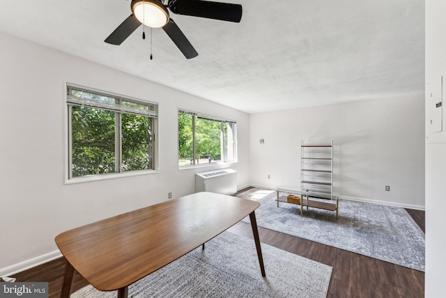 3701 5th St S Unit 212, Arlington, VA 22204 - home office featuring wood finished floors, baseboards, and ceiling fan