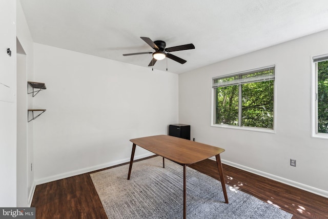 3701 5th St S Unit 212, Arlington, VA 22204 - unfurnished office featuring wood finished floors, baseboards, and a ceiling fan