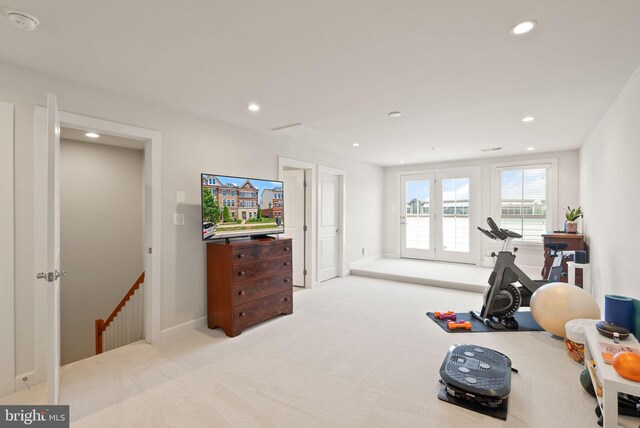 20790 Duxbury Ter, Ashburn, VA 20147 - exercise area with recessed lighting and light colored carpet