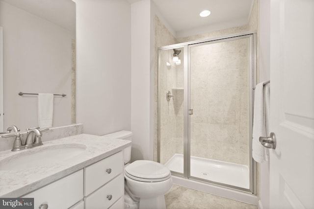 20790 Duxbury Ter, Ashburn, VA 20147 - full bath with vanity, a stall shower, and recessed lighting