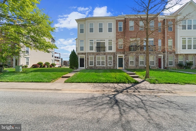 136 Martha Lewis Blvd, Havre De Grace, MD 21078 - view of front of house with a front yard and stone siding