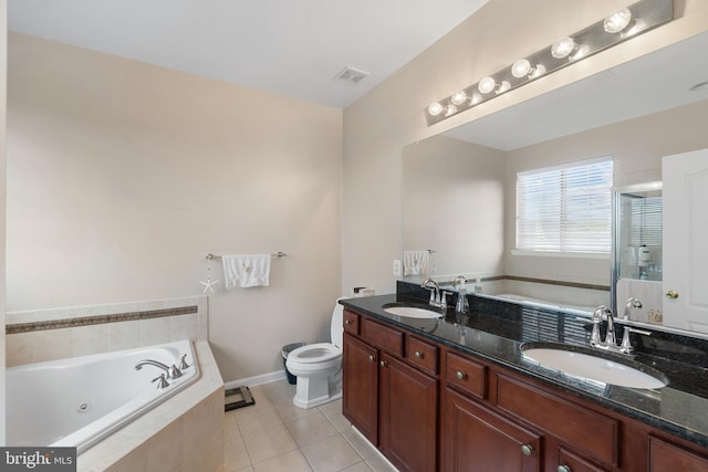 136 Martha Lewis Blvd, Havre De Grace, MD 21078 - full bath featuring double vanity, tile patterned floors, visible vents, and a sink