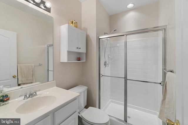 136 Martha Lewis Blvd, Havre De Grace, MD 21078 - bathroom featuring vanity, a shower stall, and toilet