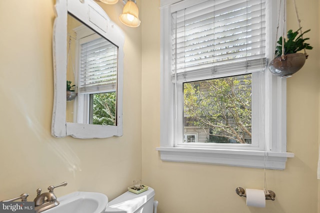 half bathroom featuring a sink and toilet