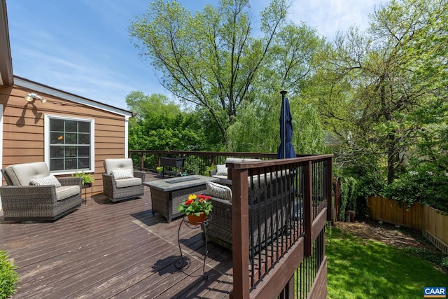 1014 Holmes Ave, Charlottesville, VA 22901 - deck with an outdoor hangout area and fence