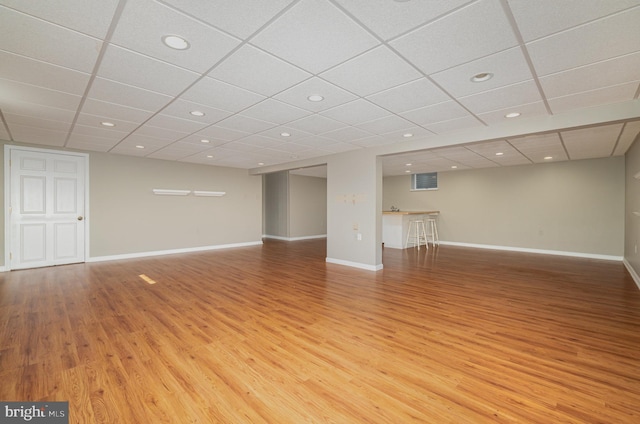 interior space featuring baseboards, visible vents, light wood-style flooring, and recessed lighting