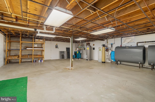 unfinished below grade area with water heater and heating fuel